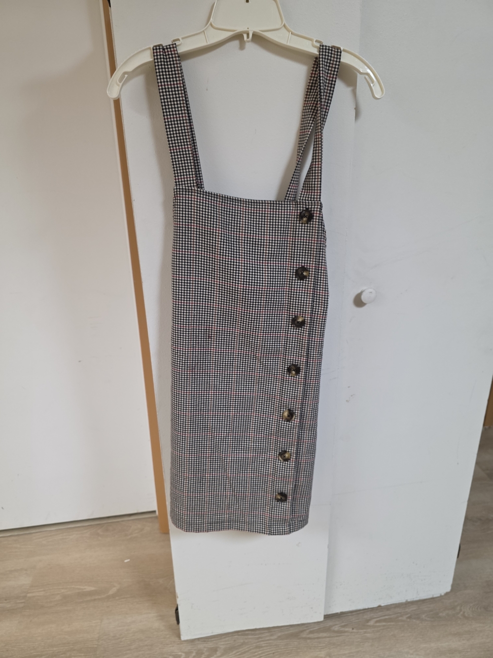 Plaid Button Front Dress